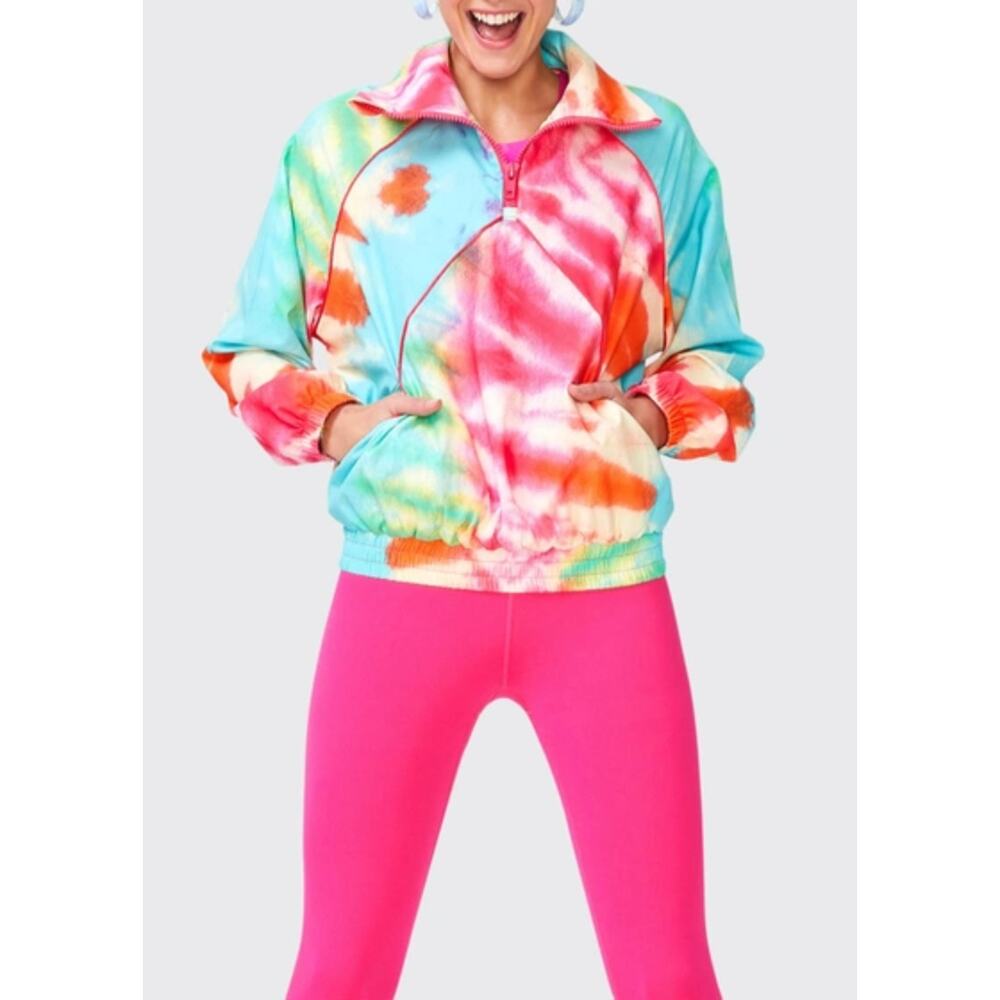 Terez Totally Tie Dye RipStop Wind-Resistant Pullover - XS